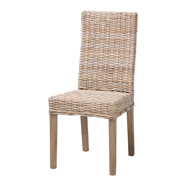 Bali & Pari Nevina Bohemian Grey Kubu Rattan and Mango Wood Dining Chair 245-13710-ZORO - main